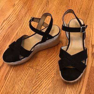 Abound Black Wedge Sandals